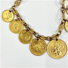 21k Gold Vtg US Coins Liberty Eagle Engraved Love Token 7